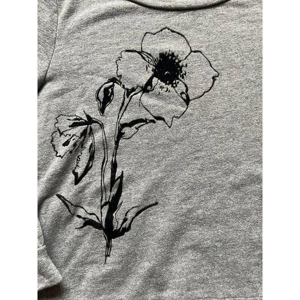 Gray Floral Long-Sleeve Women's Sweater - Picture 3 of 7